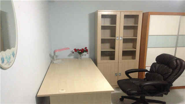 Large stable table at 2 meter long, with new bookshelf and wardrobe.